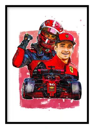 Charles Leclerc Ferrari Art F1 Poster