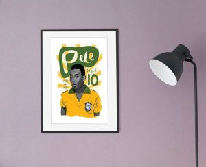 Pele Brazil Football Legends Print Art Poster