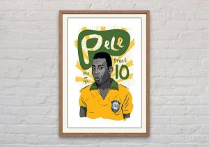 Pele Brazil Football Legends Print Art Poster