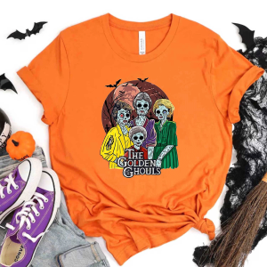 The Golden Ghouls, Horror Movie Shirt, Pumpkin Tee Shirt, Spooky Mama Shirt