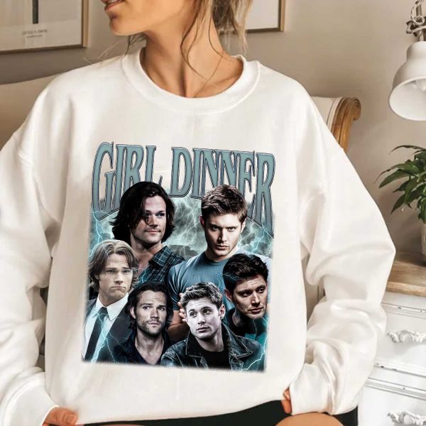 Girl Dinner Sam And Dean Winchester Movies Shirt, Vintage Hot Boy TShirt Sweatshirt Hoodie